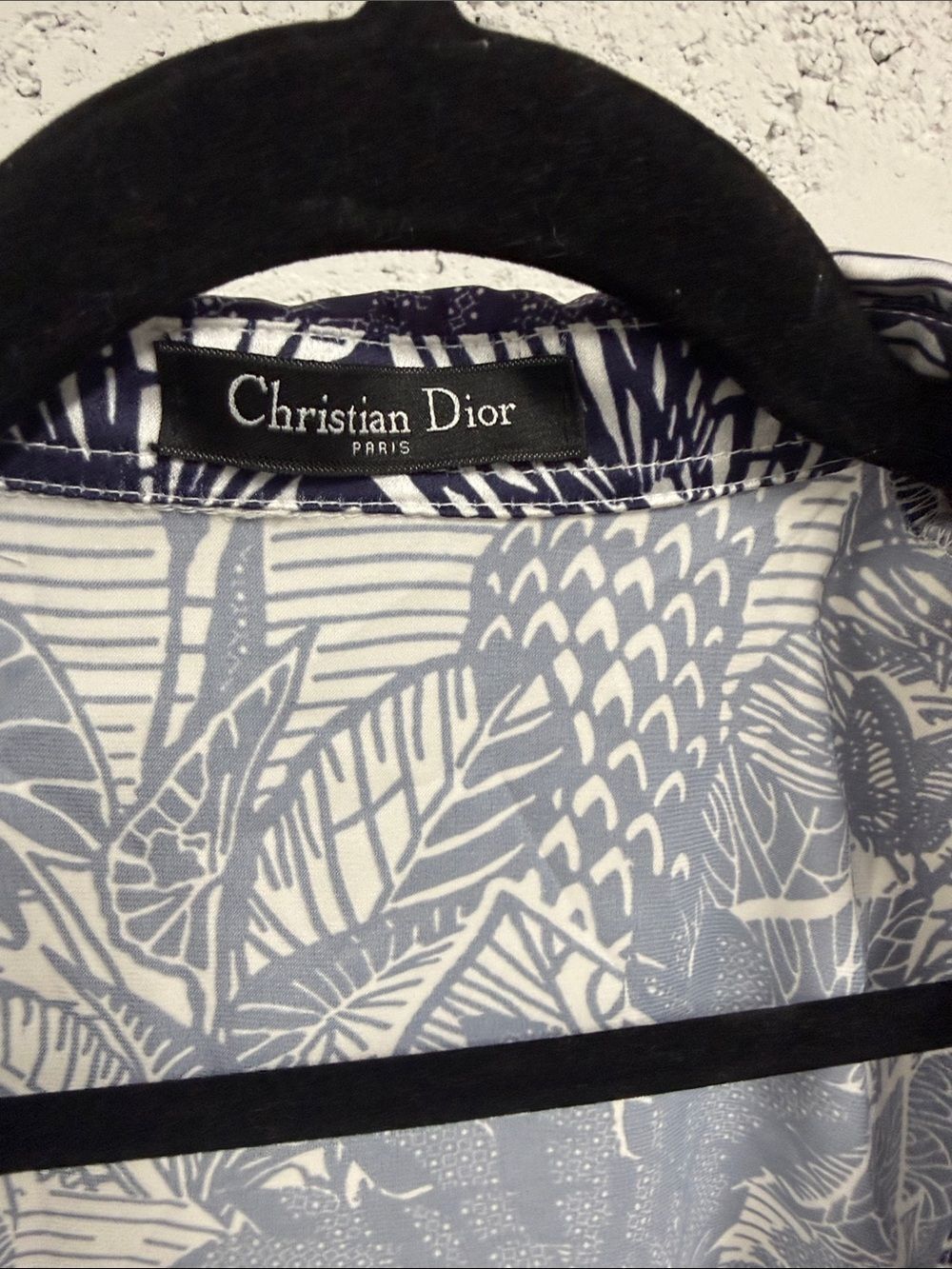 VINTAGE Christian Dior Purple & White Printed Wrap Cover Up Blouse - Picture 2 of 6